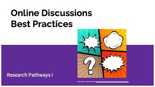 Best Practices in Online Discussion Boards