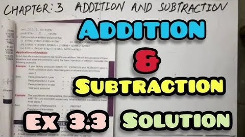 Class 5th  mathematics chapter 3 Addition and subtraction  Exercise 3.3