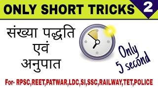 संख्या पद्धति।अनुपात।संख्या पद्धति शॉर्ट ट्रिक।अनुपात वाले सवाल