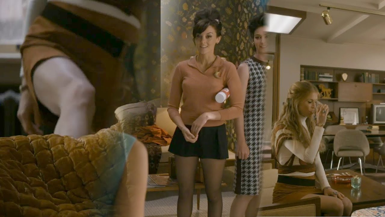 Lots of late 60's miniskirts and pantyhose in an office environment Good Girls Revolt s01e05