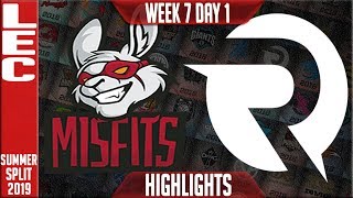 MSF vs OG Highlights | LEC Summer 2019 Week 7 Day 1 | Misfits Gaming vs Origen