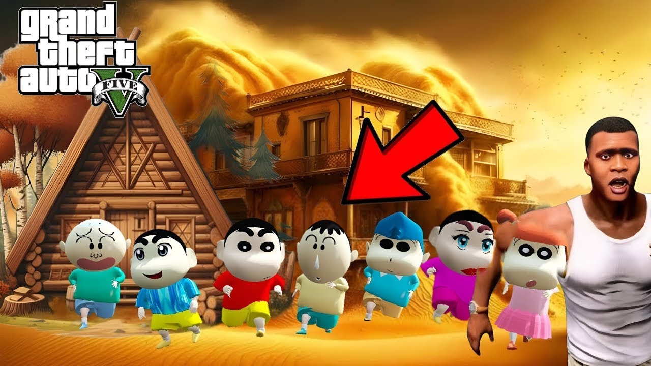 GTA 5 : Franklin Survived Sandstorm & Found Lost Shinchan And Pinchan In Gta 5!