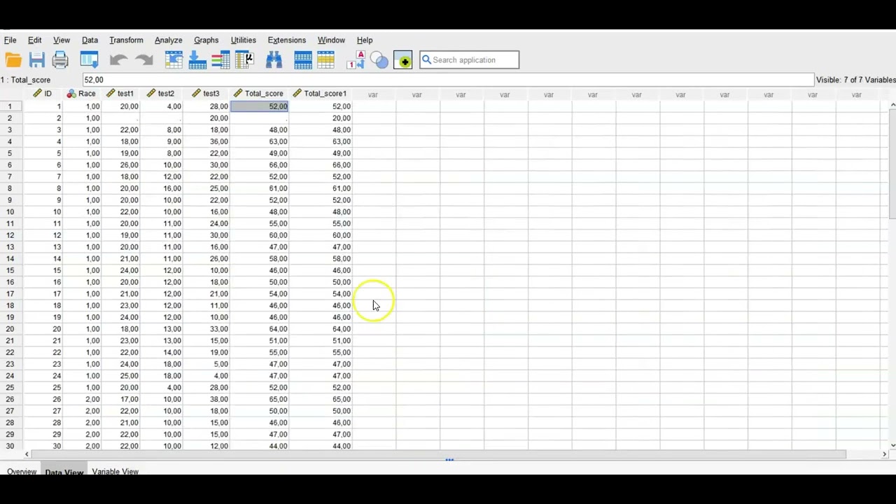 SPSS  obtain a total score with missing values