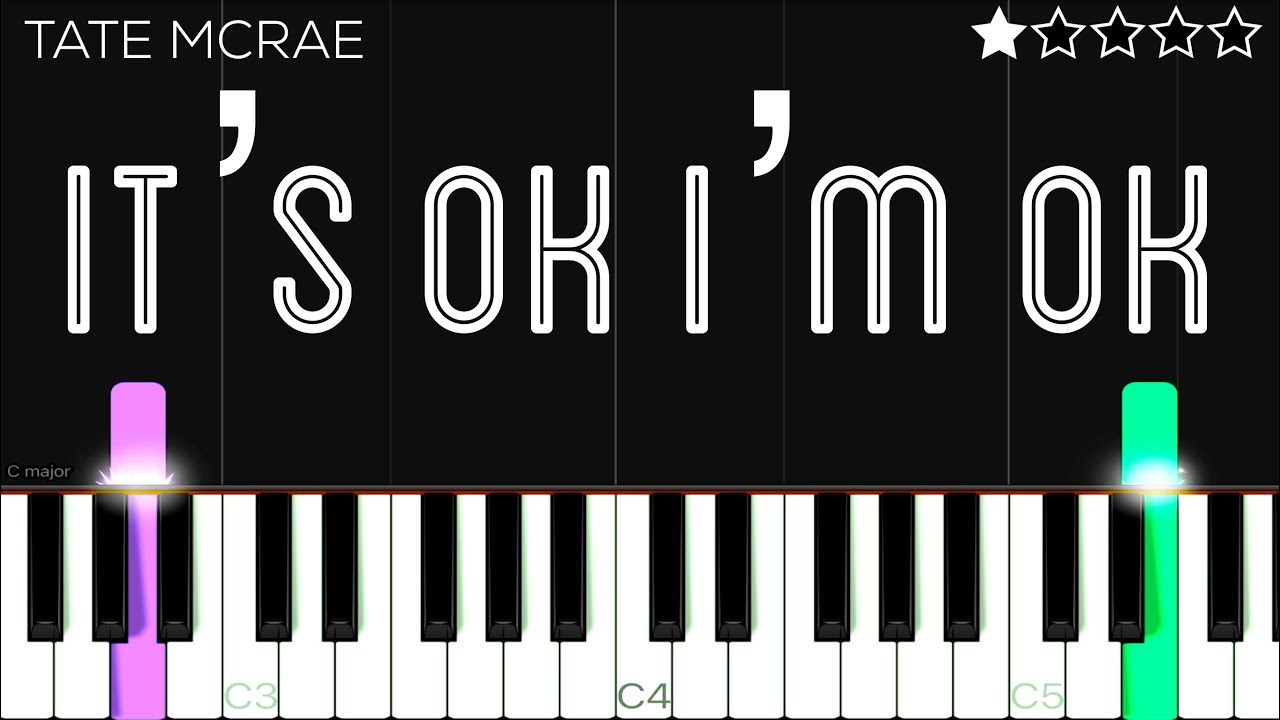 Tate McRae - it’s ok i’m ok | EASY Piano Tutorial
