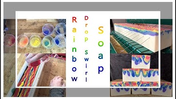 Cold process soap making: Creating a pride themed rainbow drop swirl soap: Recipe & Tutorial