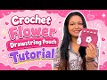 Easy Crochet Flower Drawstring Pouch Tutorial | Step-by-Step for Beginners