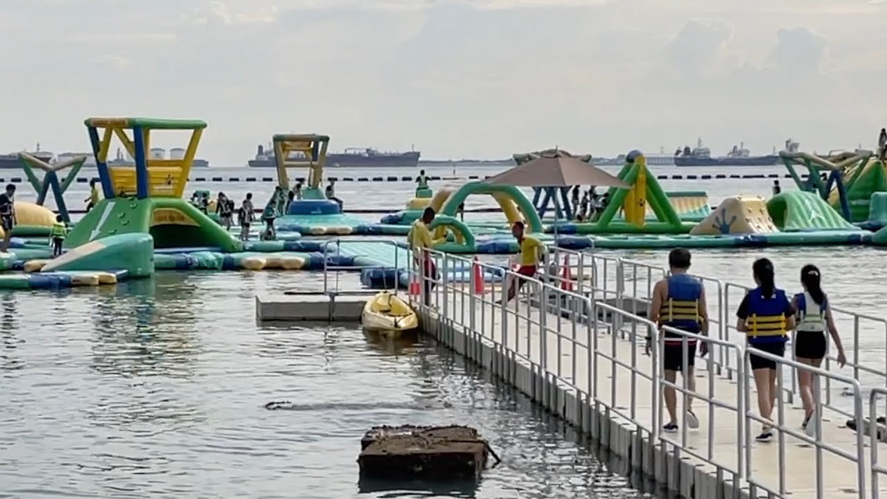 A Fun Water Adventure At HydroDash Floating Aqua Park Singapore What We Eat In A Day Out YouTube