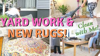 DOING YARD WORK &amp; LIVING ROOM MAKEOVER! \\ NEW RUGS!