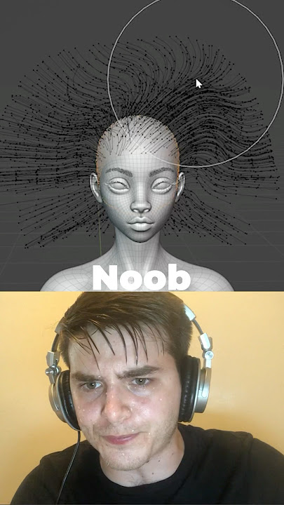 Noob vs Pro: Realistic Hair #b3d #blender #3d