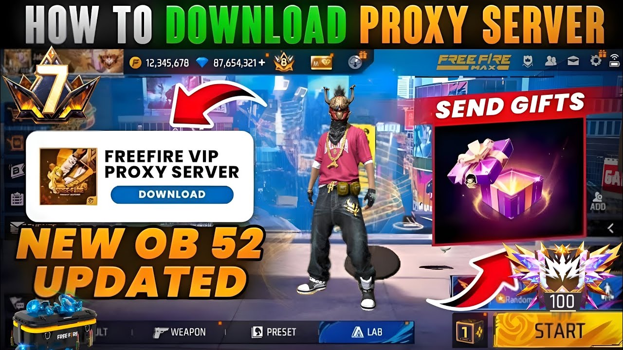 HOW TO DOWNLOAD PROXY SERVER IN FREE FIRE | NEW OB52 UPDATE VIP PROXY SERVER 🔥💯 | FREE FIRE INDIA 