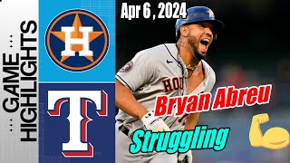 Houston Astros vs Rangers [Highlights] | Abreu gets a base hit off !