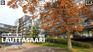 Walking in Helsinki Finland - Lauttasaari Morning Walk in Autumn Colors (7 Oct 2021)