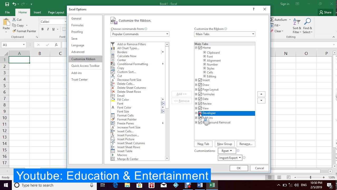 How to add developer tap in excel_Khmer speaking - YouTube