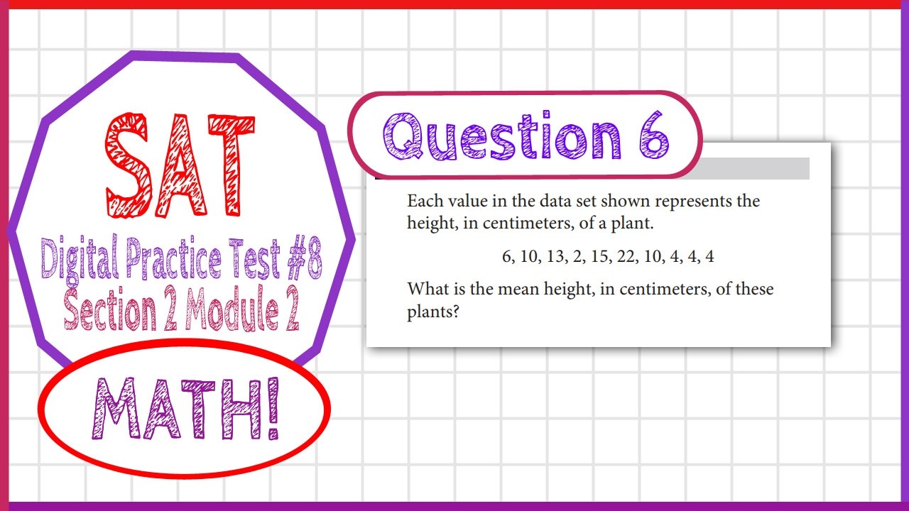 Question 6 from SAT Digital Practice Test 9, MATH Section 2 Module 1 ...