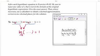 Solving a Logarithmic Equation by condensing the Logs example 1