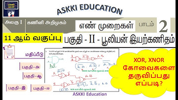 💥11th Computer Science | Book Back Answers - Chapter 2 : Part II Boolean Algebra | Tamil Medium