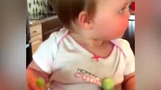 Funny babies' reactions when they try sour food for the first time 😝😝