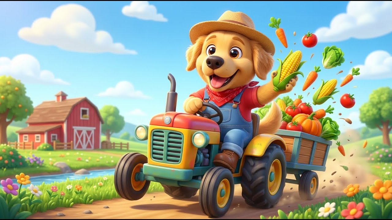 Buddy’s Farm Adventures | Buddy Drives a Tractor Full of Vegetables 🚜🥕
