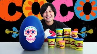 Giant COCO Movie Play Doh Surprise Egg Unboxing! GHOSTBUSTERS Nightmare Before Christmas TOYS