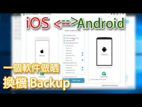 iPhone  Android 互通一鍵備份 - Syncios Manager
