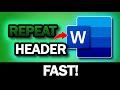 How to Repeat Table Headers in Word FAST!