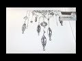 Modern Pencil Drawing Style Machine Embroidery of a Dream Catcher