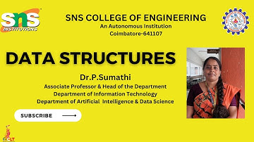 Dr P Sumathi, HoD,IT/AI&DS  | Data Structures - Stack | SNS Institutions