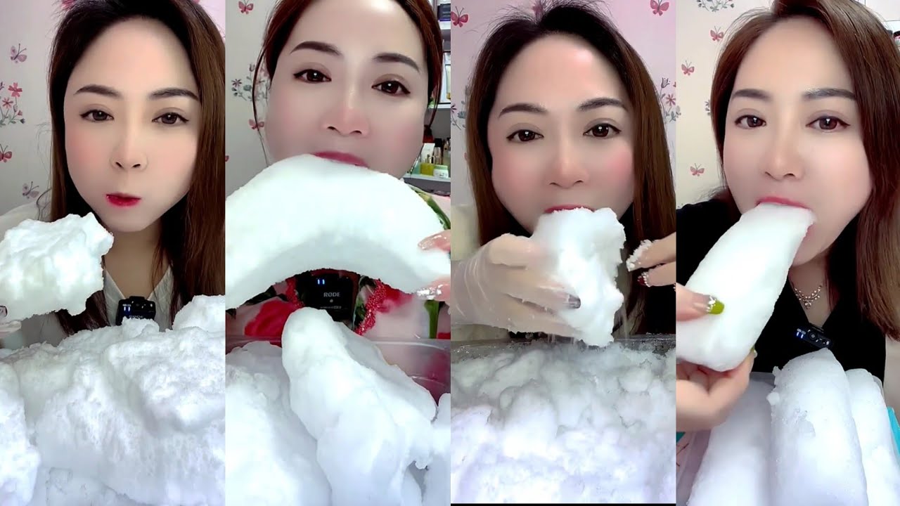 ASMR her squeaky soft ice eating only bites