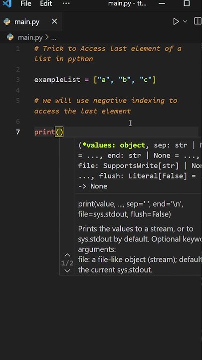 Negative indexing in python - YouTube