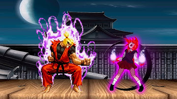 [KOF vs SF] DRAGON KEN vs OROCHI AKIHA!!!