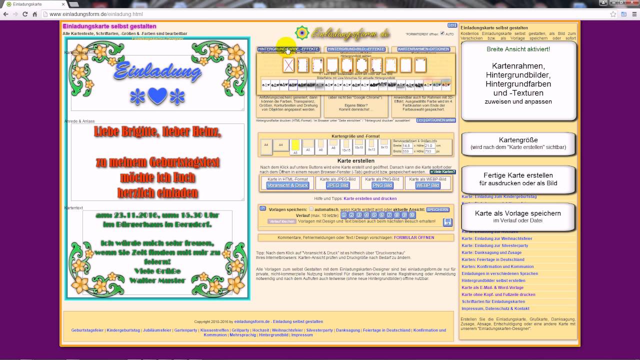 Einladungskarten Zum Geburtstag Kostenlos Selbst Gestalten Und Ausdrucken Youtube