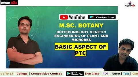 Basic aspect of PTC || M.Sc Final Botany || Paper X|| || UOR || RRBMU||UOK || VMOU || PDU