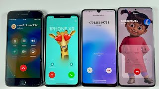Incoming Call IPhone 8 Plus + IPhone XR + Samsung Galaxy A32 + Samsung Galaxy S20 Plus