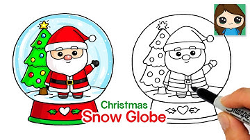 How to Draw a Christmas Snow Globe Easy