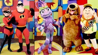 Pixar Pals Character Montage at Pixar Fest, 11 Characters! - Buzz, Woody, Flik, Atta +, Disneyland