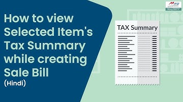 How to view Selected/Billed Item