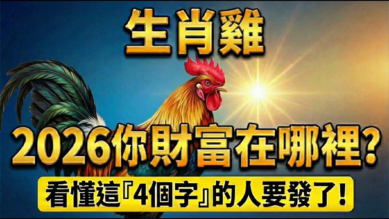 驚天反轉！生肖雞，別再瞎忙了！你2026年的財富根本不在工作裡，而在這『四個字』裡？看懂的人都要發了！#2026生肖雞運勢 #屬雞2026運勢 #生肖雞 #2026馬年 #財運 #偏財 #屬雞 #發財