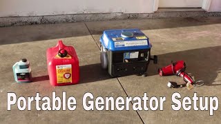 Chicago Electric portable generator setup mixing oil and gas