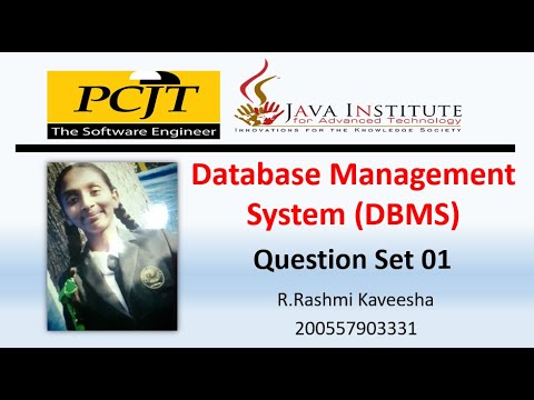 Java Institute || Database Management System (DBMS) 1 || Question Set 01