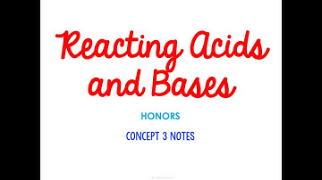 Unit 9 Acids and Bases Concept 3 Notes HONORS