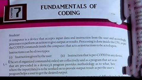 Fundamentals of Coding Class 6 Computer Ch 7 with solution Saraswati Shishu Vidya Mandir.