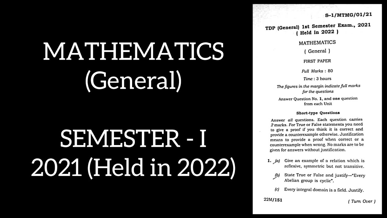 Mathematics General 1st Semester Question Paper 2021 Held In 2022 mathematics-general-1st-semester-question-paper-2021-held-in-2022
