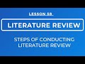 Lesson 58  steps of conducting literature review sources of literature review  online databases