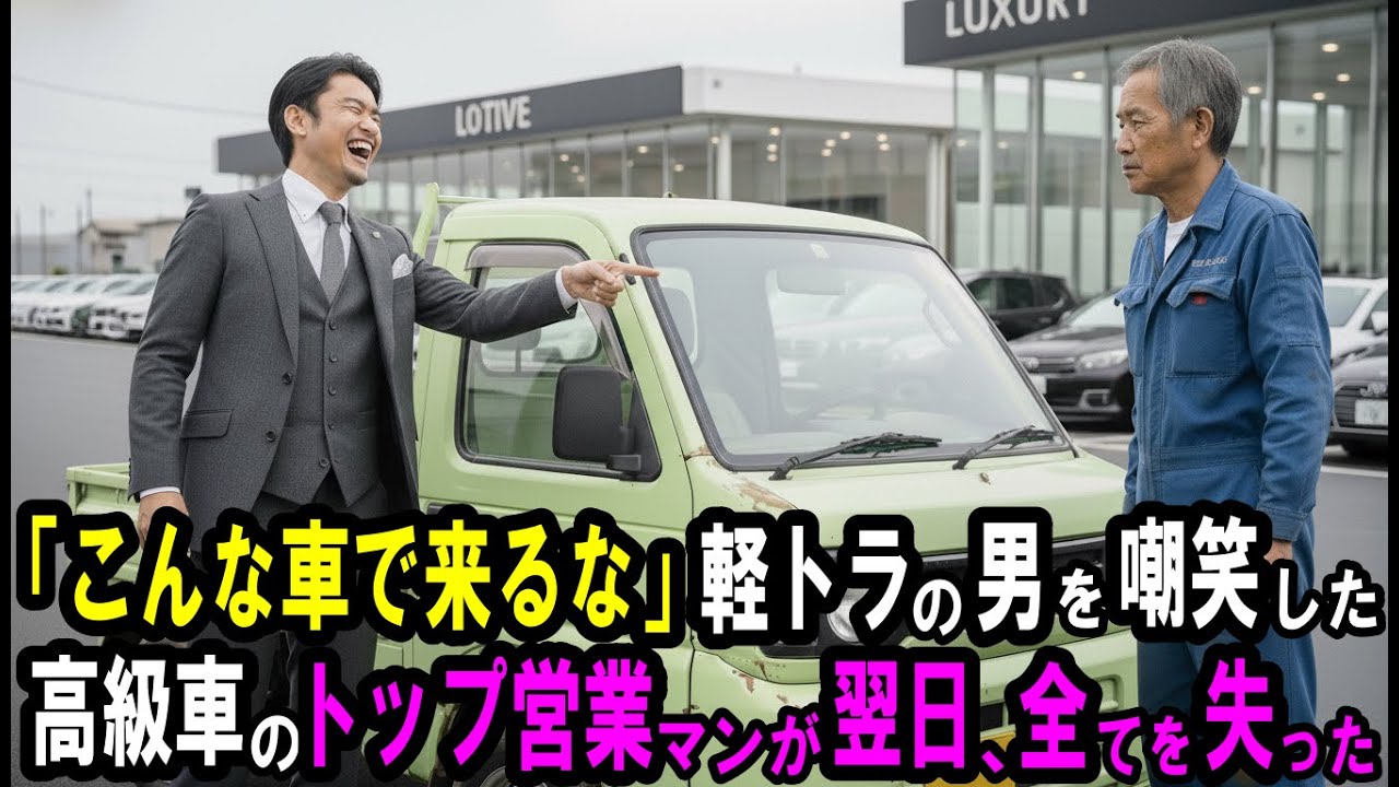 「こんな車で来るな」軽トラの男を嘲笑した高級車のトップ営業マンが翌日、全てを失った【人生スッキリ劇場】