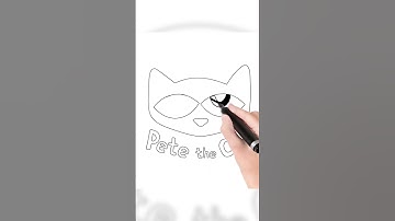 Easy drawing. How to draw a Pete the cat.#shorts