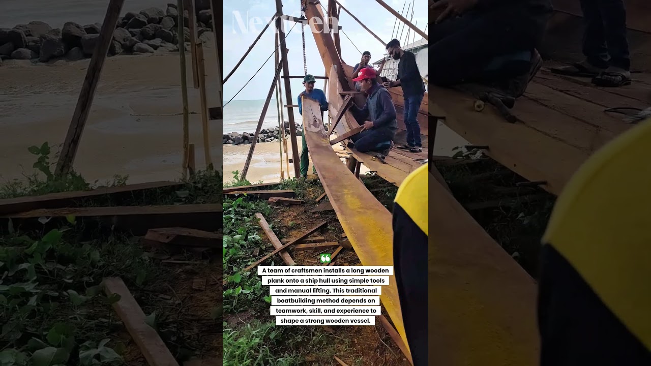 Installing a Wooden Hull Plank | Traditional Boatbuilding at Coastal Shipyard