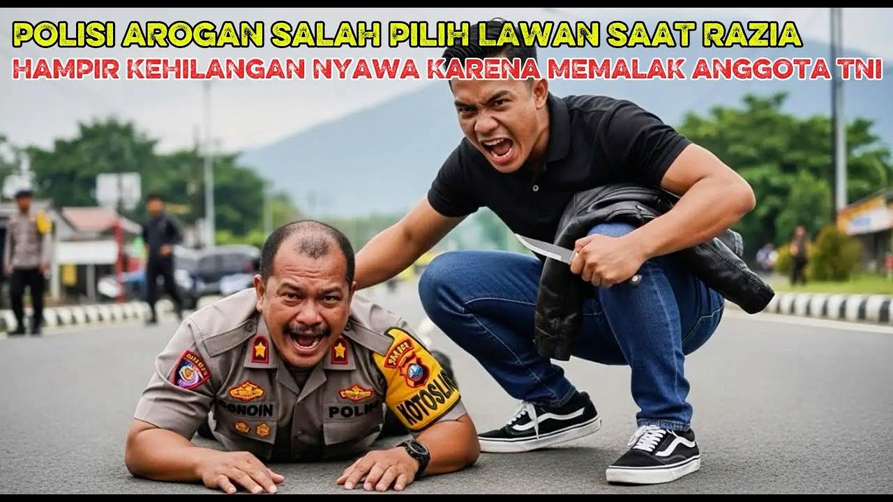 DIKIRA PRIA BIASA‼️POLISI AROGAN DIHAJAR  HINGGA TIDAK SADARKAN DIRI USAI SALAH PALAK ANGGOTA TNI..
