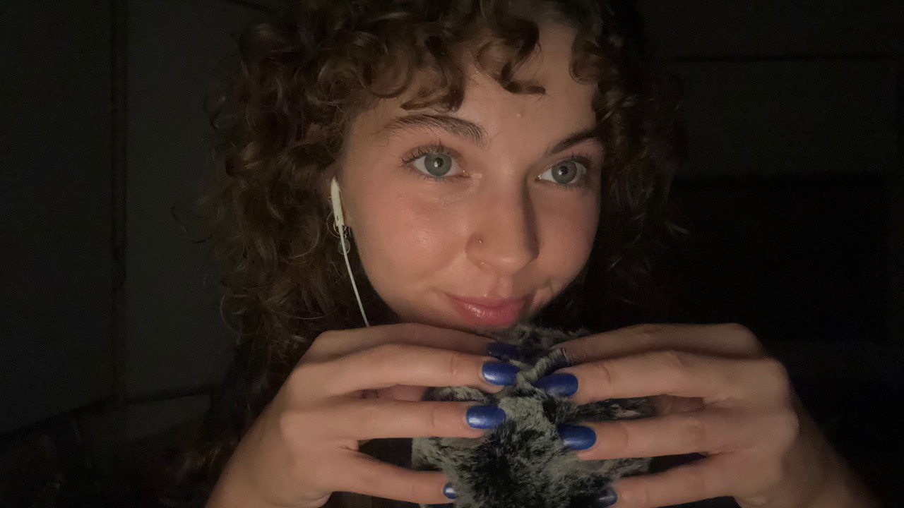 ASMR fluffy mic test 🧸🎙️(mouth sounds, scratching, plucking, whispers)
