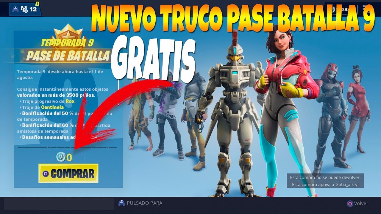 Nuevo Truco Gratis Pase De Temporada 9 Fortnite Battle Royale Youtube - nuevo truco gratis pase de temporada 9 fortnite battle royale