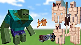 Minecraft all late game golems vs mutant zombie amazing fight #minecraft #gaming #viral